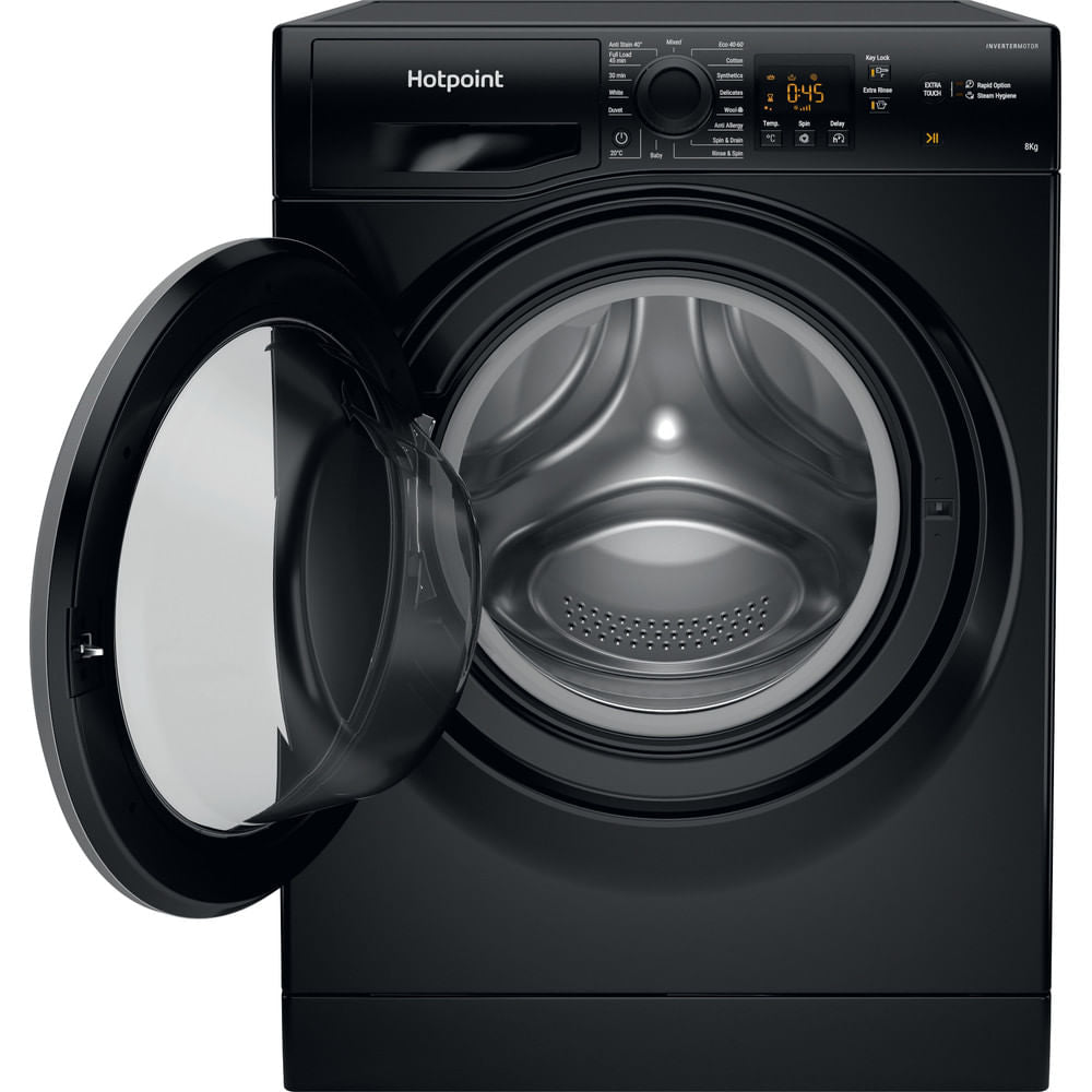 Hotpoint NSWM864CBSUKN Anti-Stain 8kg 1600rpm Washing Machine,Black - 72222356013429 