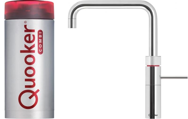 Quooker Fusion Square COMBI 2.2 Chrome 3 in 1 Boiling Water Tap with 7 Liters Tank | Atlantic Electrics