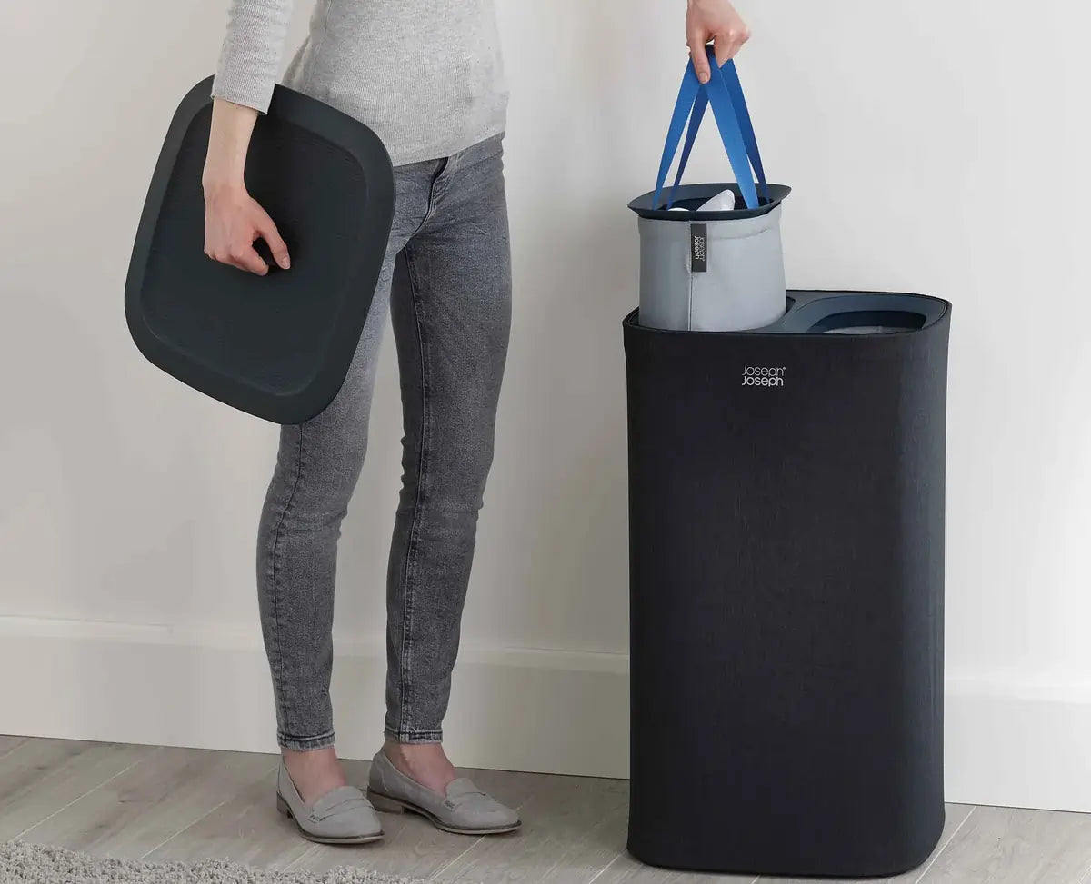 Joseph Joseph 50002 Tota 60 Litre Laundry Separation Basket, Black