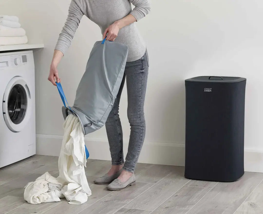 Joseph Joseph 50002 Tota 60 Litre Laundry Separation Basket, Black