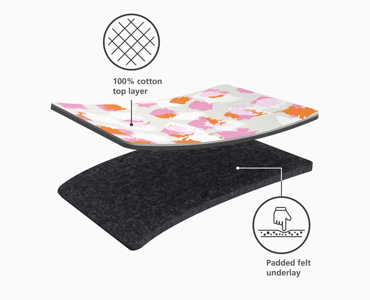 Joseph Joseph 50029 Glide Max 135cm Easy-store Ironing Board, Peach Blossom