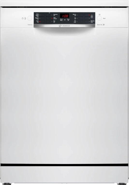 Bosch Serie 2 SMS26AW08G 60cm Full-size Freestanding Dishwasher, White