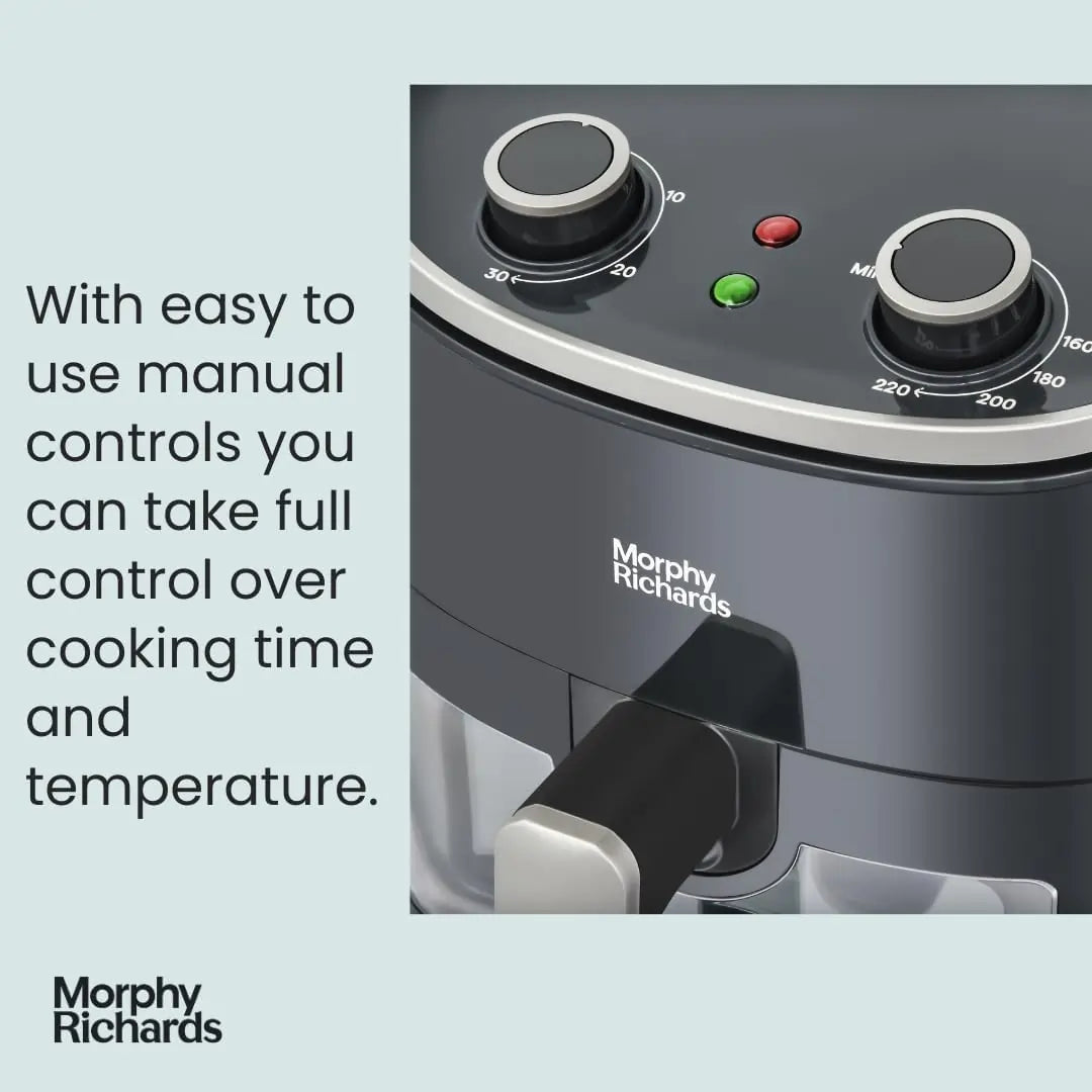 Morphy Richards 480007 4 Litre Manual Air Fryer With Viewing WIndow, Black