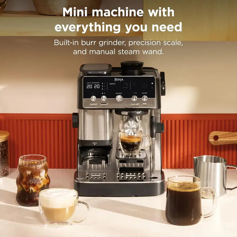 Ninja ES301UK Luxe Café MINI Espresso Coffee Machine, Black/Silver