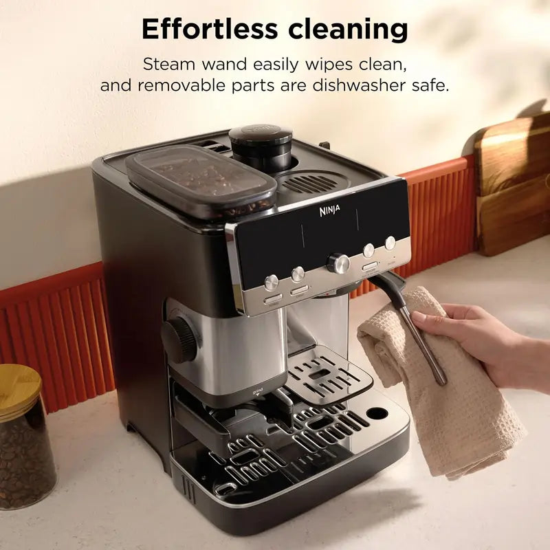 Ninja ES301UK Luxe Café MINI Espresso Coffee Machine, Black/Silver
