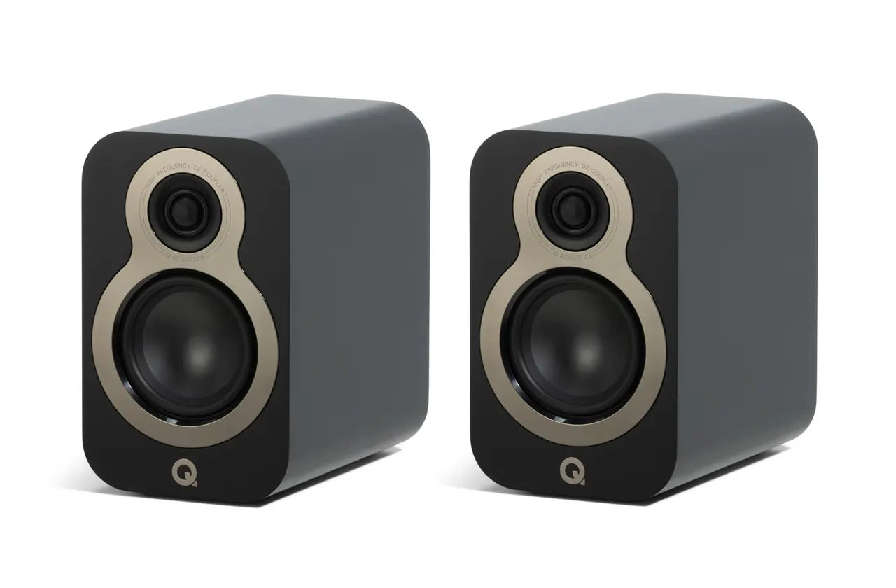 Q Acoustics Q3010c 4 Inch Pair of Bookshelf Speakers, Satin Black