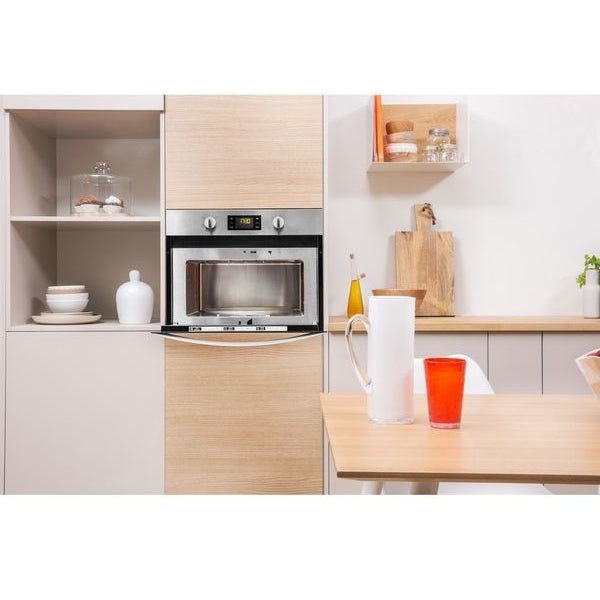 Indesit MWI3443IXUK Built-In Microwave with Grill, Stainless Steel - 43547232796895 