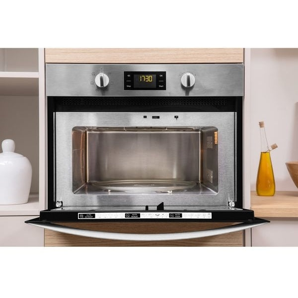 Indesit MWI3443IXUK Built-In Microwave with Grill, Stainless Steel - 43547232829663 
