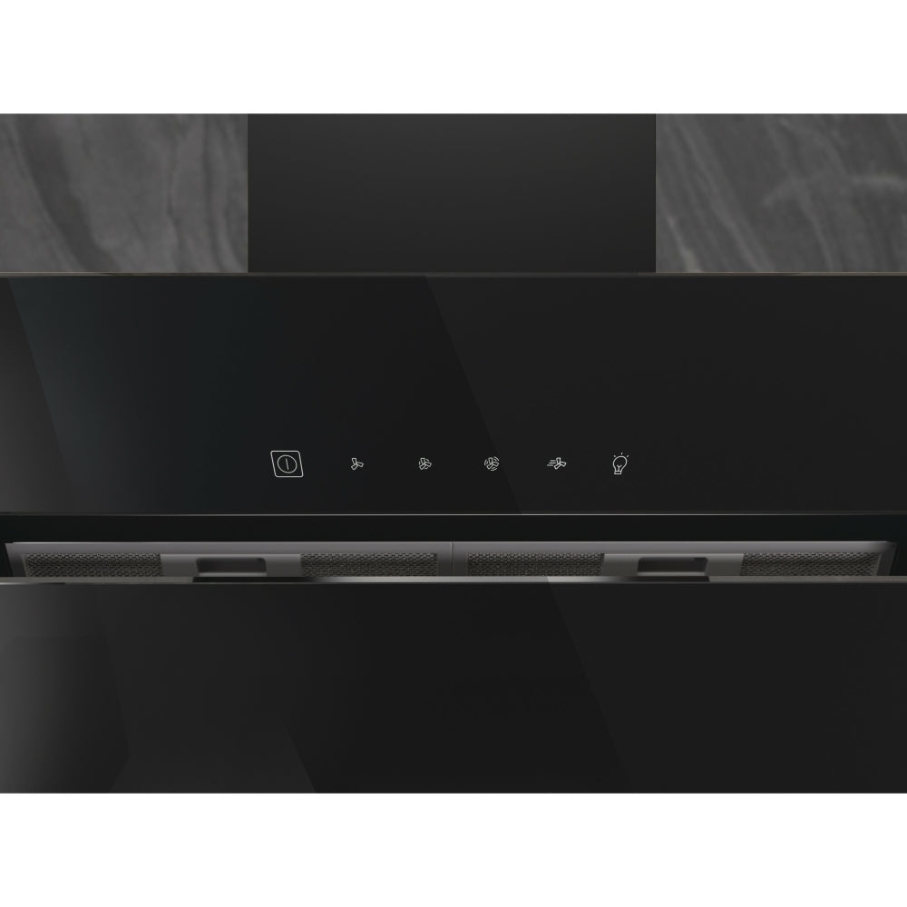 Hotpoint PHVS91FLTDPK 90cm Chimney Cooker Hood, Black, A+ Rated - 43547208319199 