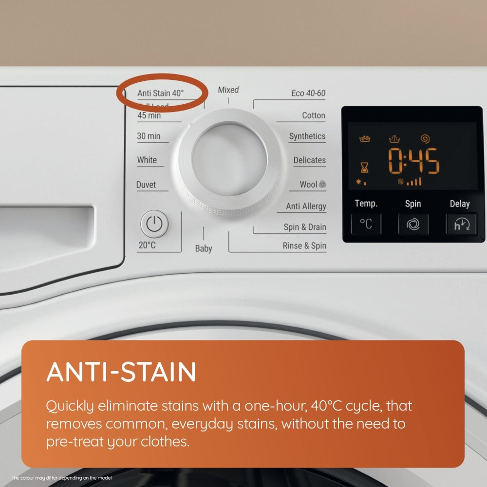 Hotpoint NSWM1046WUK Washing Machine, 10kg, 1400 Spin, White, A Rated - 43416865276127 