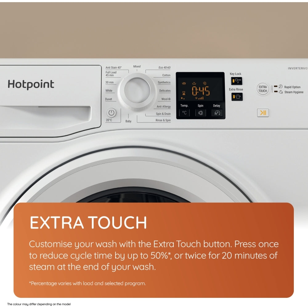 Hotpoint NSWM1046WUK Washing Machine, 10kg, 1400 Spin, White, A Rated - 43416865341663 