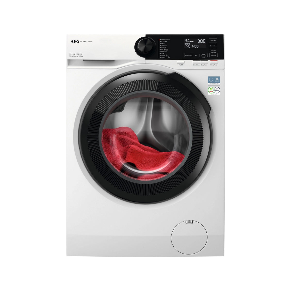 AEG LFR62944B Exclusiv Line 9Kg Freestanding Washing Machine, 1400 Spin, 59.7cm Wide - White