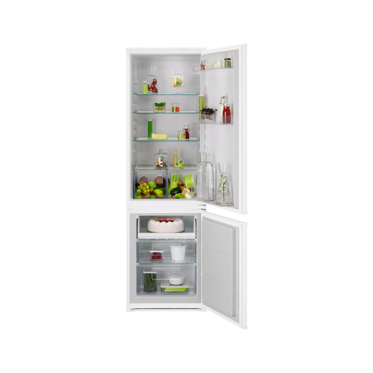 AEG NSC6L18ZES Exclusiv Line 70/30 Built-In Low Frost Fridge Freezer, 54.6cm Wide - Sliding Hinge