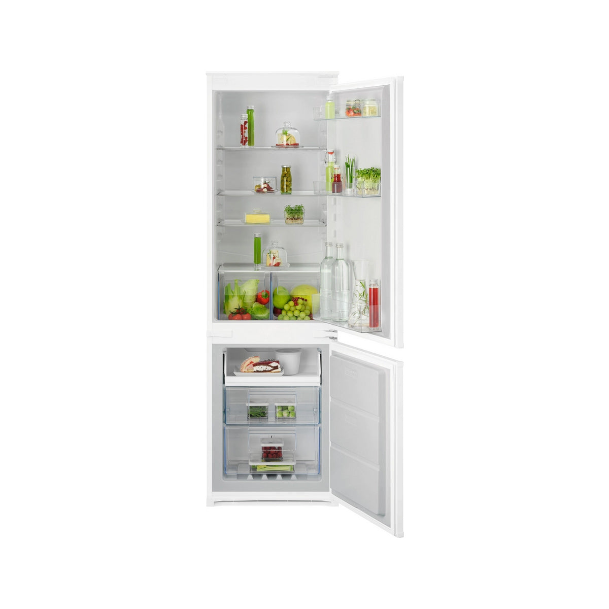 AEG NSC7N18ZES Exclusiv Line 70/30 Built-In Frost Free Fridge Freezer, 54.6cm Wide - Sliding Hinge