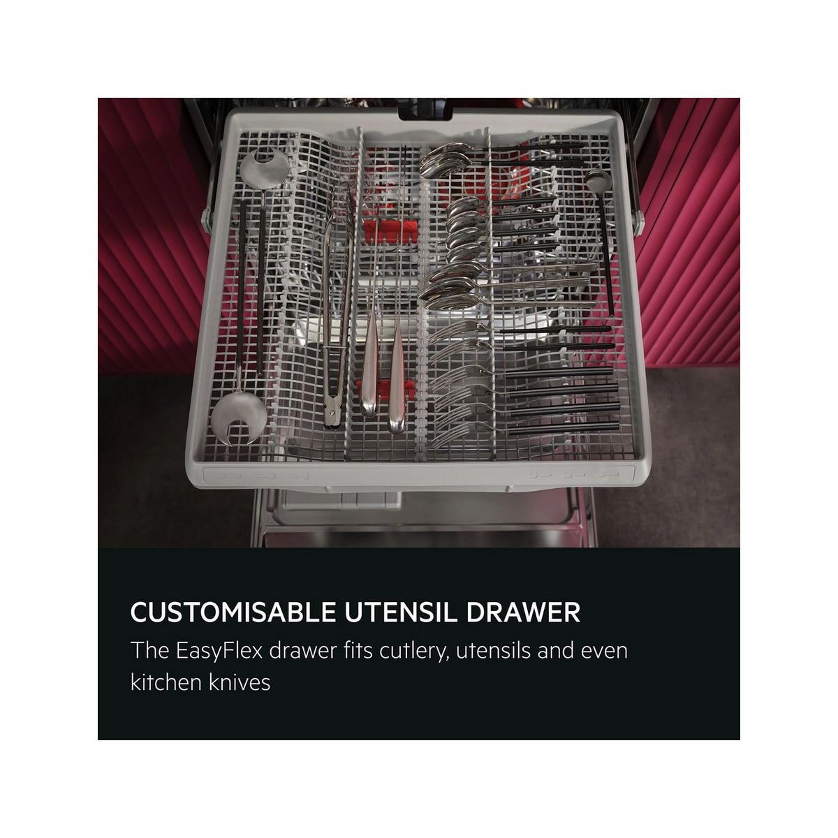 AEG GI6200B2TU Exclusiv Line Integrated Dishwasher, 14 Place Settings, 59.6cm Wide - Stainless Steel Interior