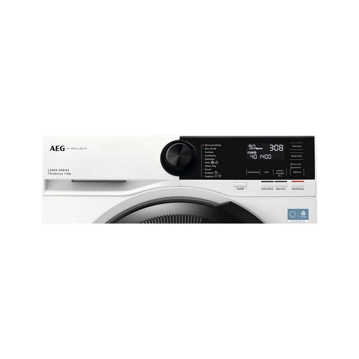 AEG LFR62944B Exclusiv Line 9Kg Freestanding Washing Machine, 1400 Spin, 59.7cm Wide - White