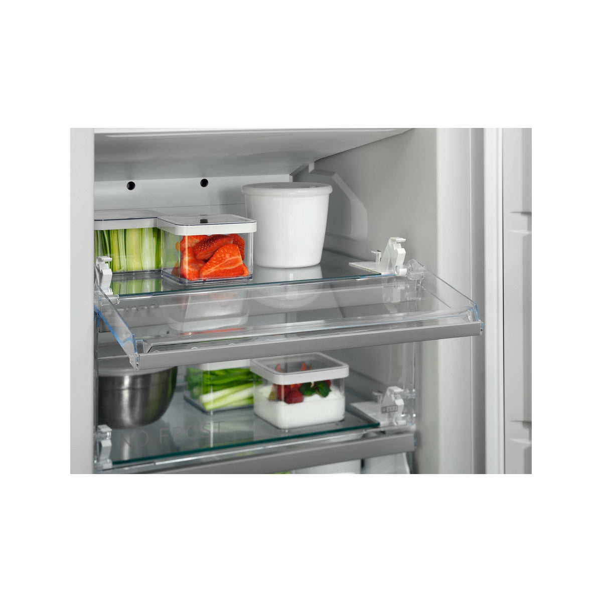 AEG NAB7N181EC Fully Integrated Upright No Frost Freezer, 204 Litre, 55.7cm Wide - Fixed Hinge