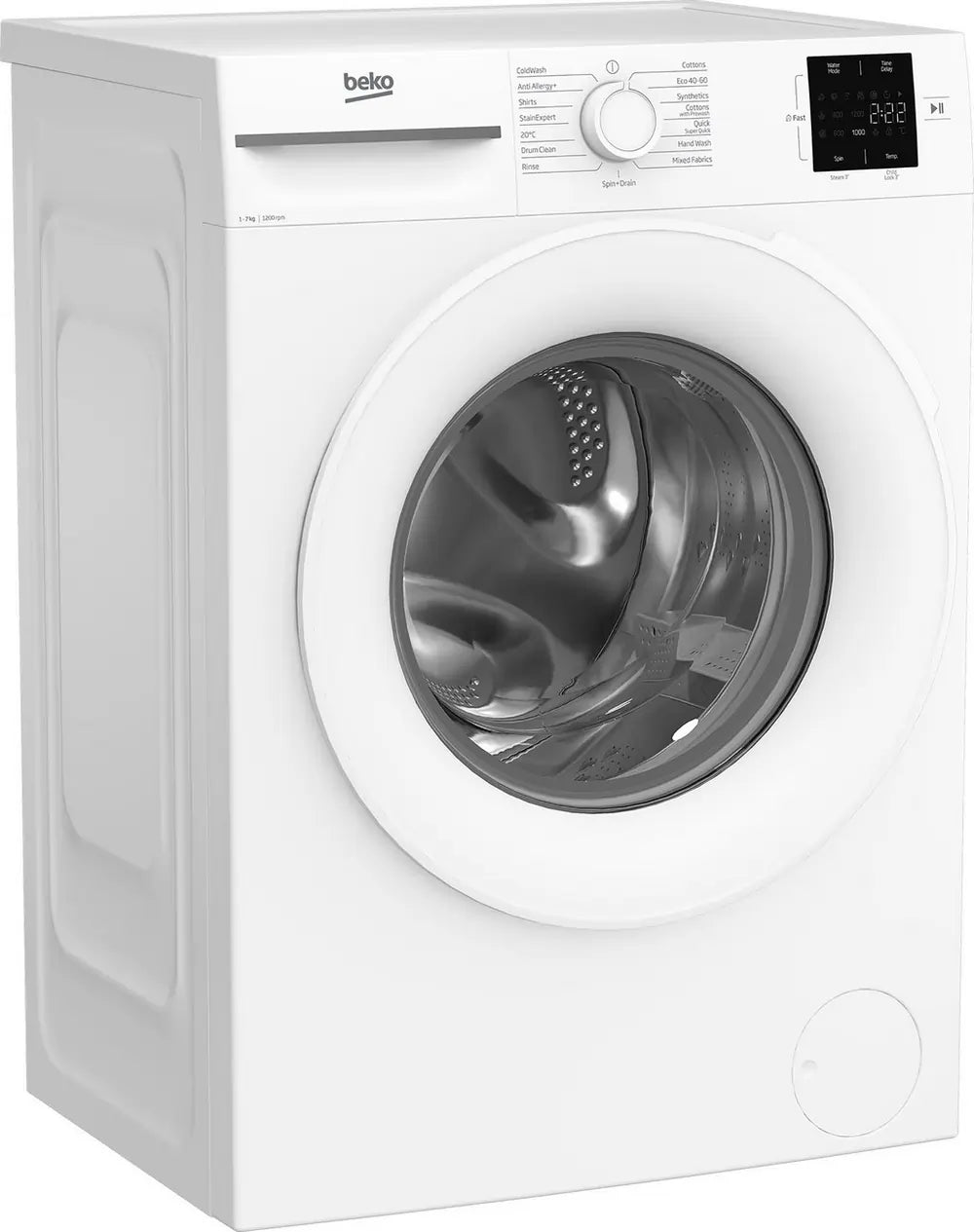 Beko BM1WU3721W 7kg 1200 Spin RecycledTub Washing Machine, White - 43299408707807 