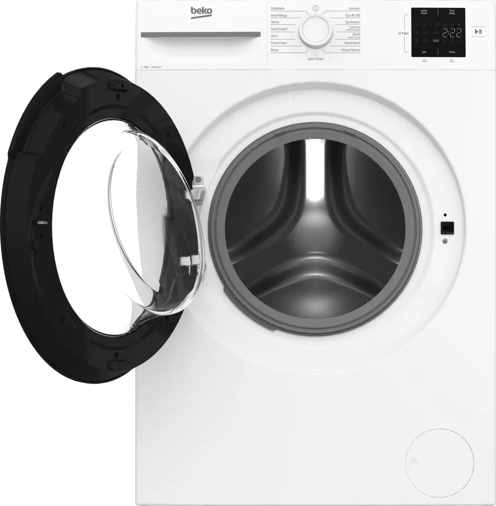 Beko BM1WU3741W 7kg 1400 Spin Washing Machine, White - 43219993952479 