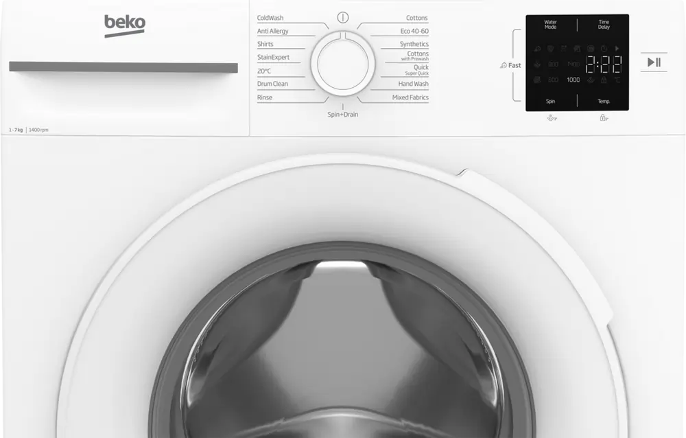Beko BM1WU3741W 7kg 1400 Spin Washing Machine, White - 43219994411231 