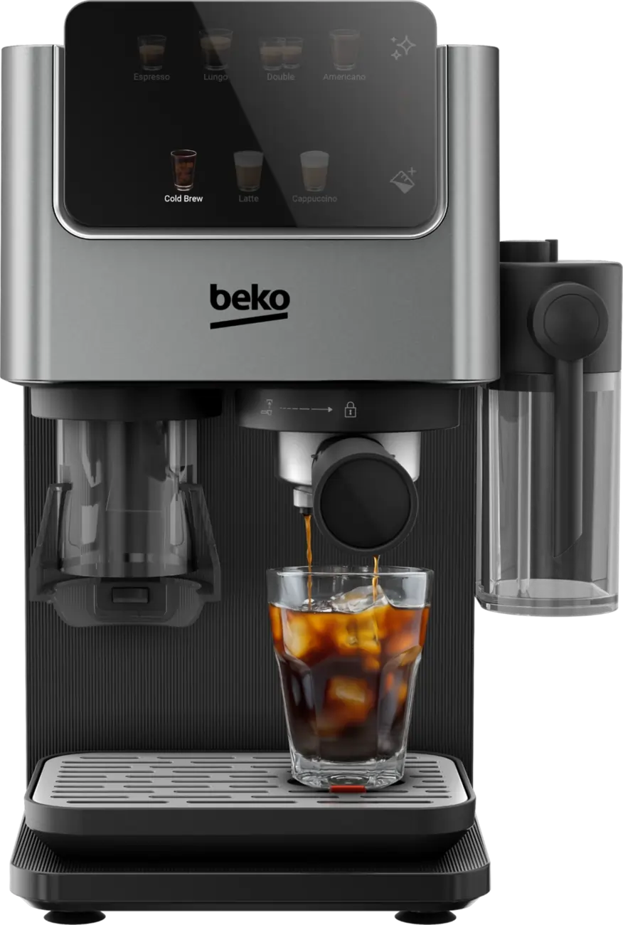 Beko CED7524X Espresso Machine With Integrated Grinder And Milk Cup, Silver