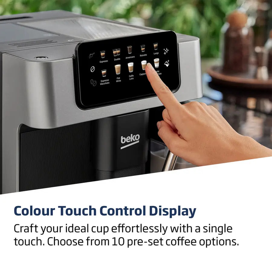 Beko CaffeExperto CEG7304X Bean to Cup Fully Automatic Coffee Machine with Integrated Milk Jug, Silver