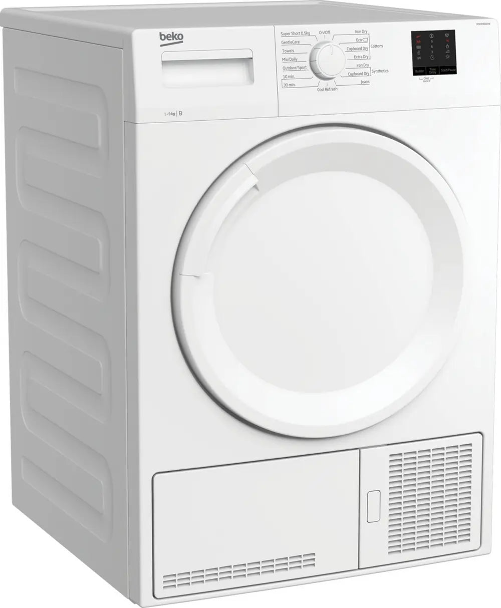 Beko DTKCE90021W 9kg Condenser Tumble Dryer with Sensor Programmes,White,B Rated - 43828619477215 