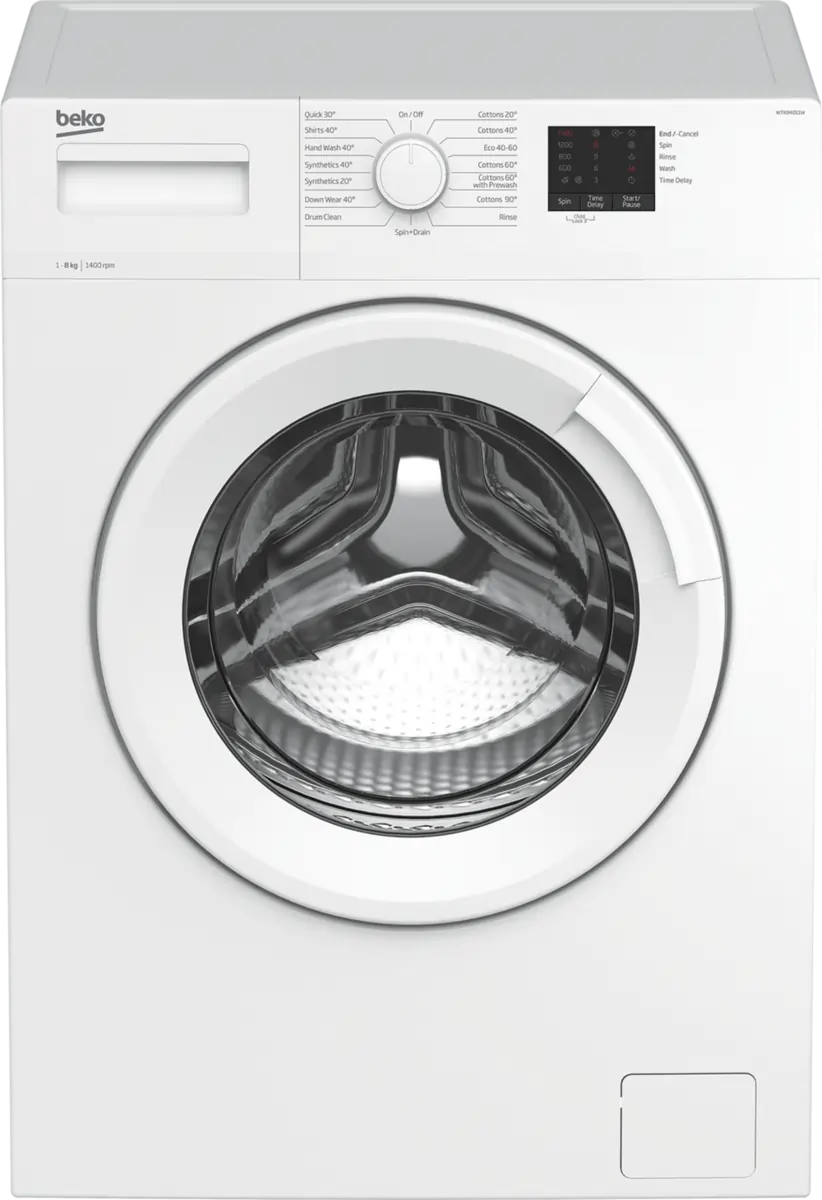Beko WTK84011W 8kg 1400 Spin Washing Machine, White - 43120566436063 