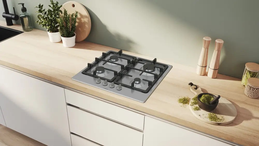 Bosch PGP6B5K90 60cm Gas Hob, Stainless Steel
