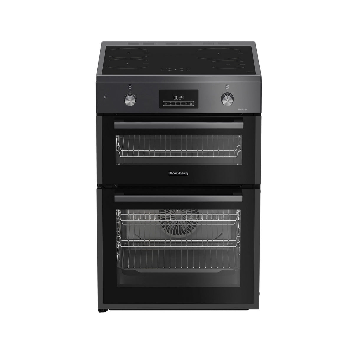 Blomberg HIRN651N Double Oven Electric Cooker With Induction Hob, 60cm Wide - Anthracite