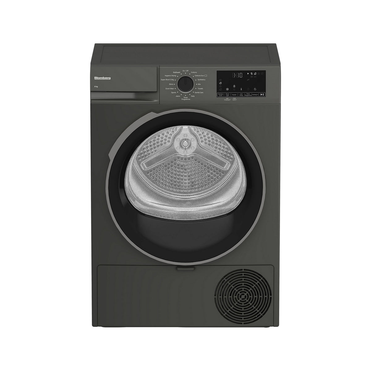 Blomberg LTA18321G 8kg Freestanding Heat Pump Tumble Dryer, 59.8cm Wide - Graphite
