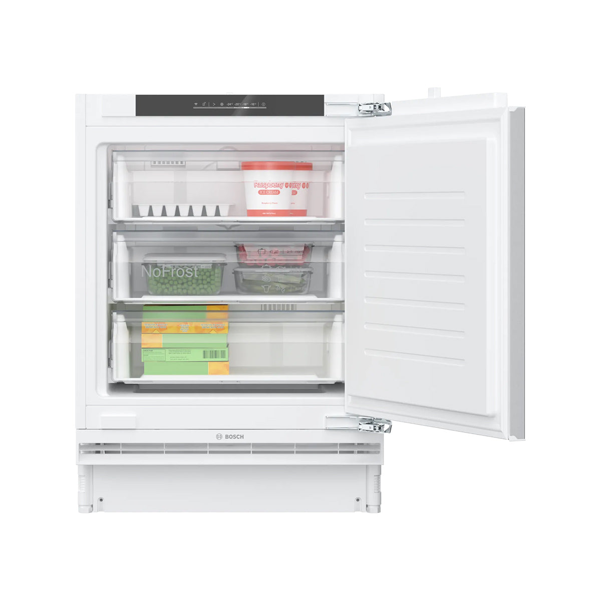 Bosch GUN21VFE0G Series 4 Built-Under Freezer, 85 Litre, 59.8cm Wide - Flat Hinge