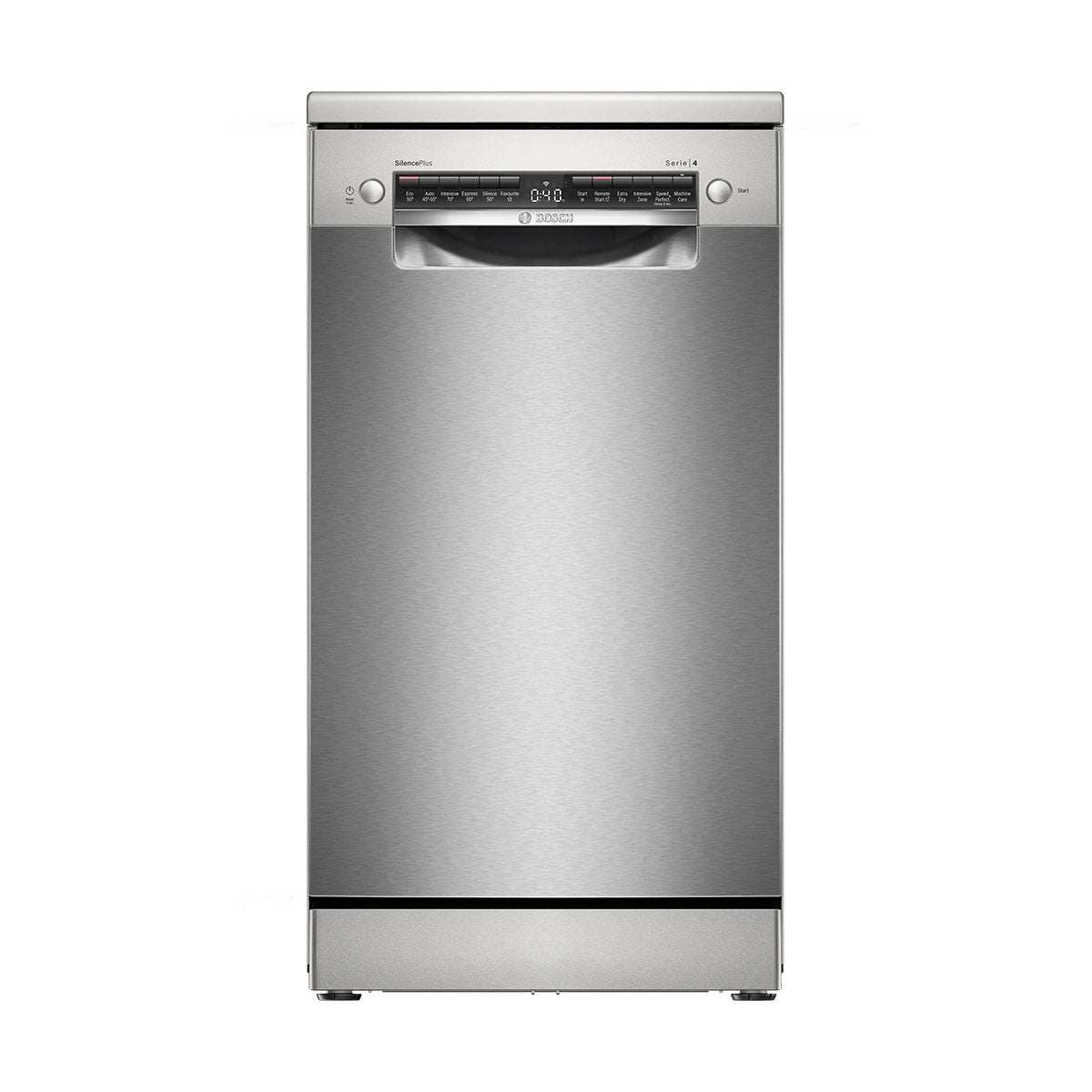 Bosch SPS4HMI14G Series 4 Freestanding Dishwasher, 10 Place Settings, 45cm Wide - Brushed Steel, Anti-Fingerprint