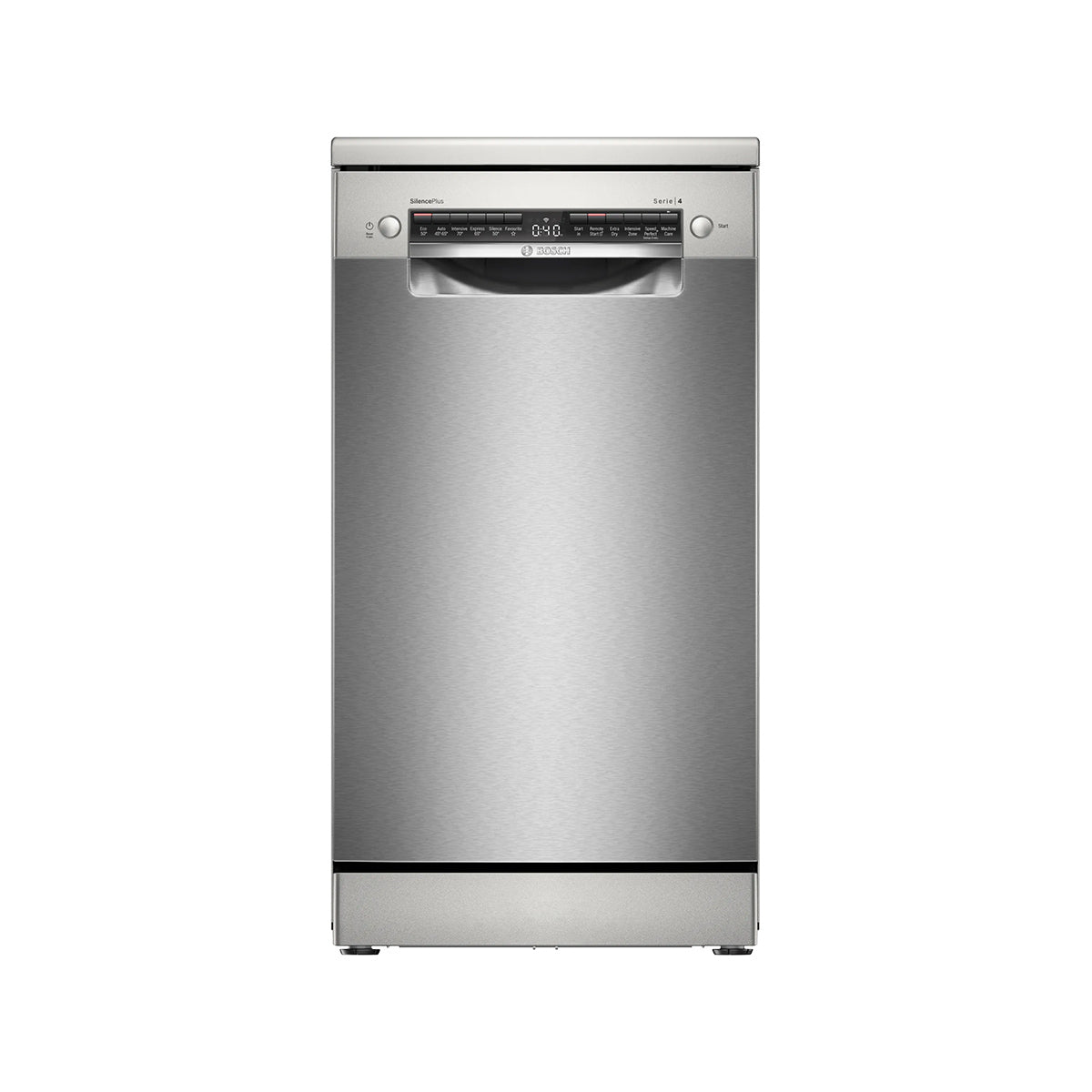 Bosch SPS4HMI49G Series 4 Freestanding Slimline Dishwasher, 10 Place Settings, 6 Programmes, 45cm Wide - Brushed Steel, Anti-Fingerprint