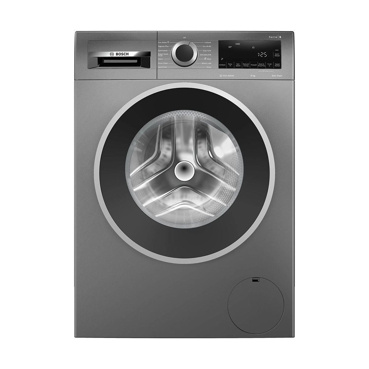 Bosch WGG244ZCGB Series 6 Freestanding Front Loader Washing Machine, 9Kg, 1400 rpm, 59.8cm Wide - Cast Iron Grey