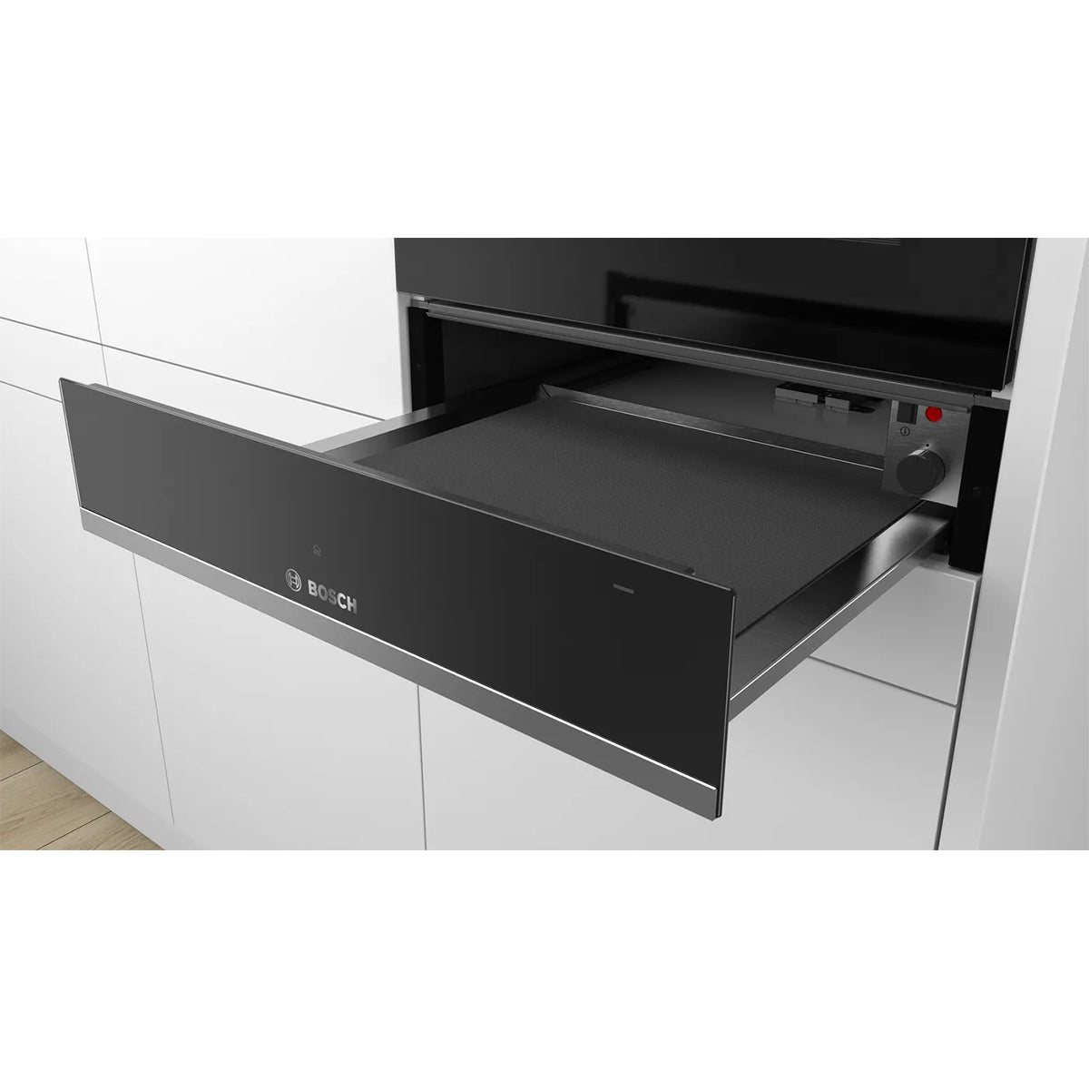 Bosch BIC510NS0B Series 6 Built-In Warming Drawer, Push & Pull Mechanism, 59.4cm Wide - Stainless Steel