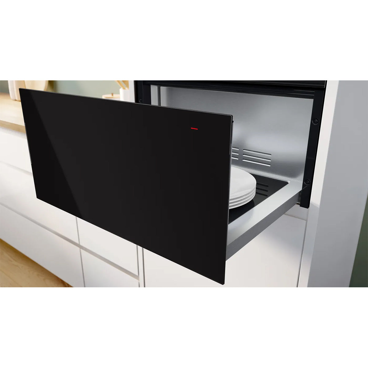 Bosch BID7101B1B Series 8 Built-In Warming Drawer, Push & Pull Mechanism, 59.4cm Wide - Black
