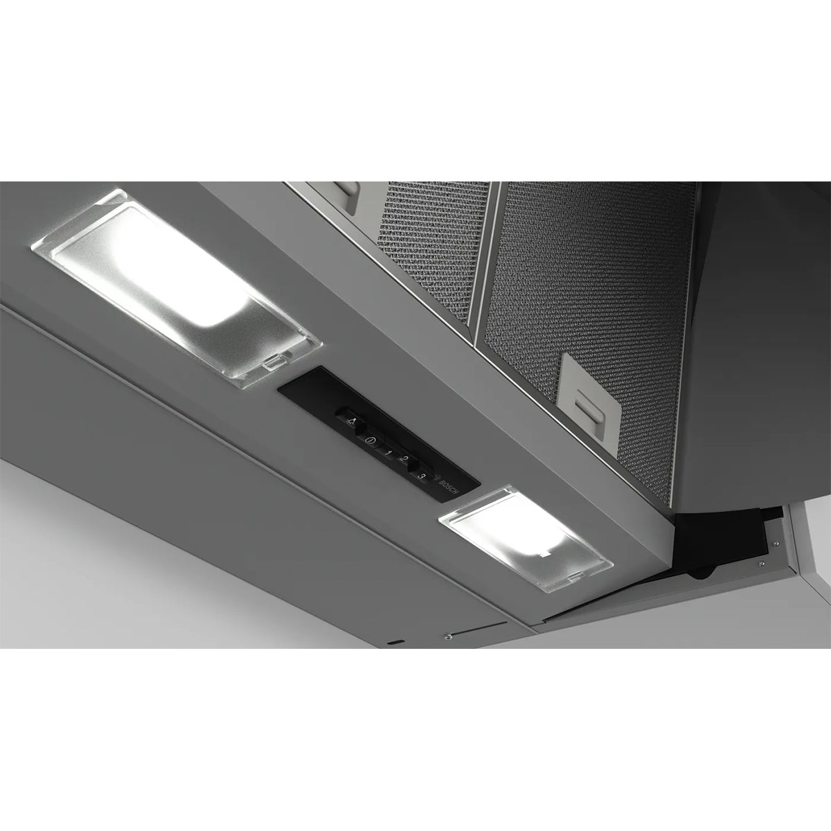 Bosch DEM66AC00B Series 2 Integrated Cooker Hood, 3 Power Levels, 59.9cm Wide - Silver