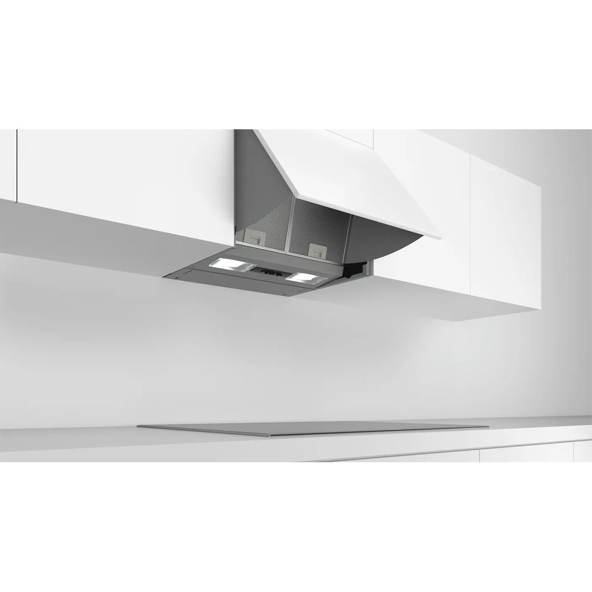 Bosch DEM66AC00B Series 2 Integrated Cooker Hood, 3 Power Levels, 59.9cm Wide - Silver