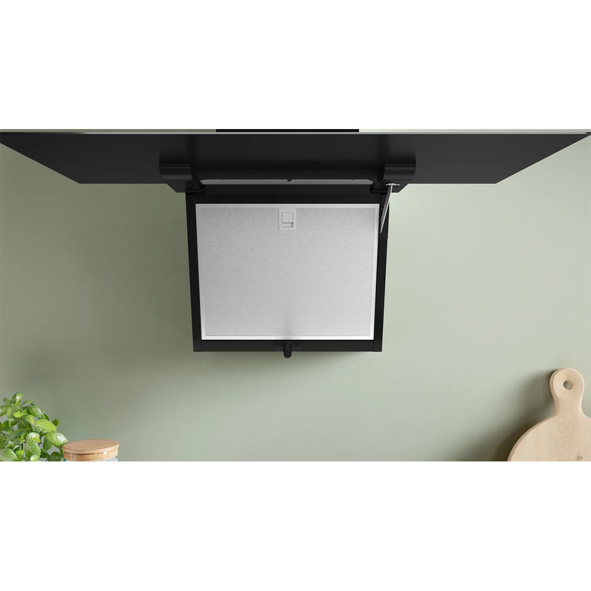 Bosch DWK87FN60B Series 4 Incline Wall-Mounted Cooker Hood, 79cm Wide - Black, Clear Glass Black Printed