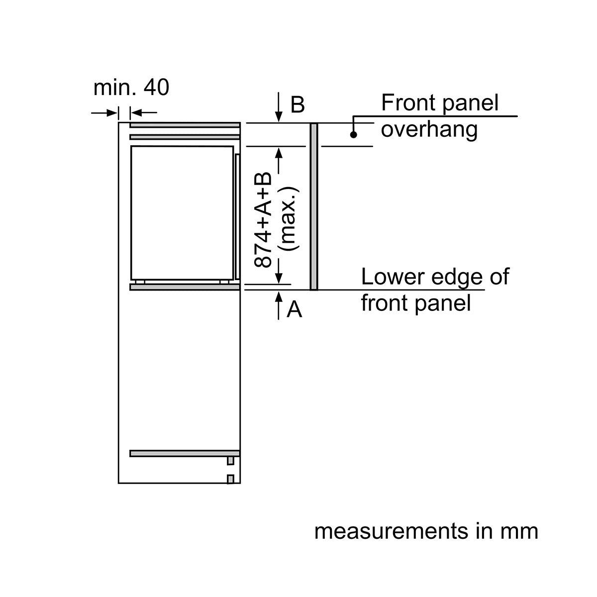 Bosch GIV21AFE0 Series 4 Integrated Freezer, 96 Litre, 55.8cm Wide - Flat Hinge