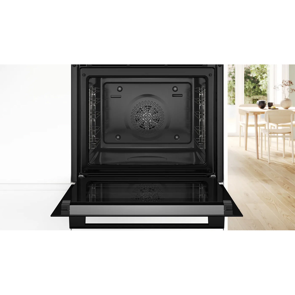 Bosch HQA574BB3B Series 4 71 Litre Built-In Oven with Added Steam Function, 5 Functions, 59.4cm Wide - Black