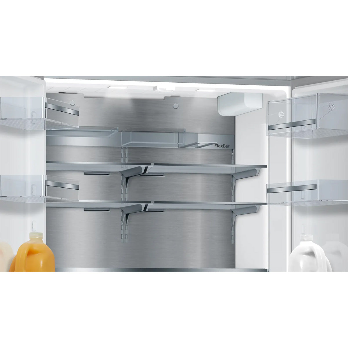 Bosch KFF96PIEP Series 8 Multi Door American Style Fridge Freezer, 402/171 Litre, Total No Frost, 90.5cm Wide - Brushed Stainless Steel, Anti-Fingerprint