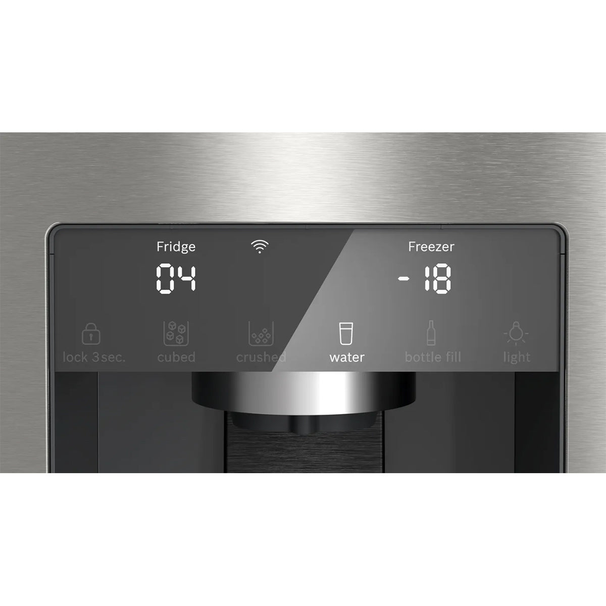 Bosch KFI96APEAG Series 6 Multi Door American Fridge Freezer, 375/199 Litre, Total No Frost, 90.5cm Wide - Brushed Stainless Steel, Anti-Fingerprint