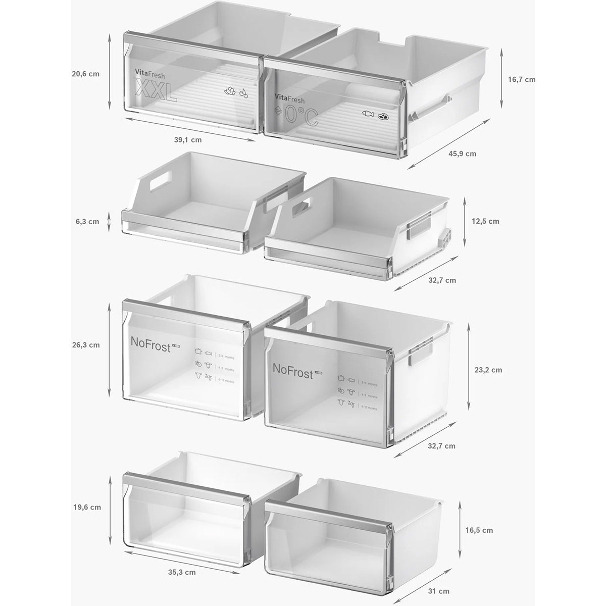Bosch KFI96APEAG Series 6 Multi Door American Fridge Freezer, 375/199 Litre, Total No Frost, 90.5cm Wide - Brushed Stainless Steel, Anti-Fingerprint