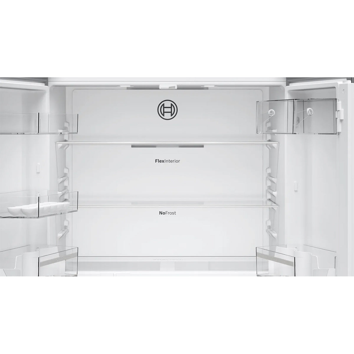 Bosch KFN96VPEAG Series 4 Multi Door American Style Fridge Freezer, 405/200 Litre, Total No Frost, 90.5cm Wide - Brushed Stainless Steel, Anti-Fingerprint