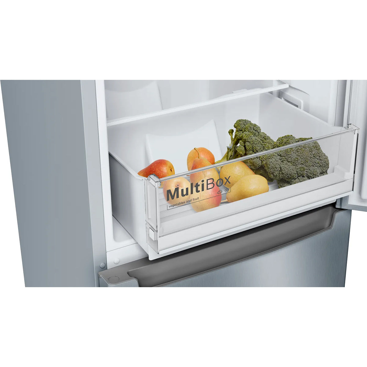 Bosch KGN33NLEBG Series 2 Freestanding Fridge Freezer with Freezer at Bottom, 193/89 Litre, Total No Frost, 60cm Wide - Stainless Steel Look