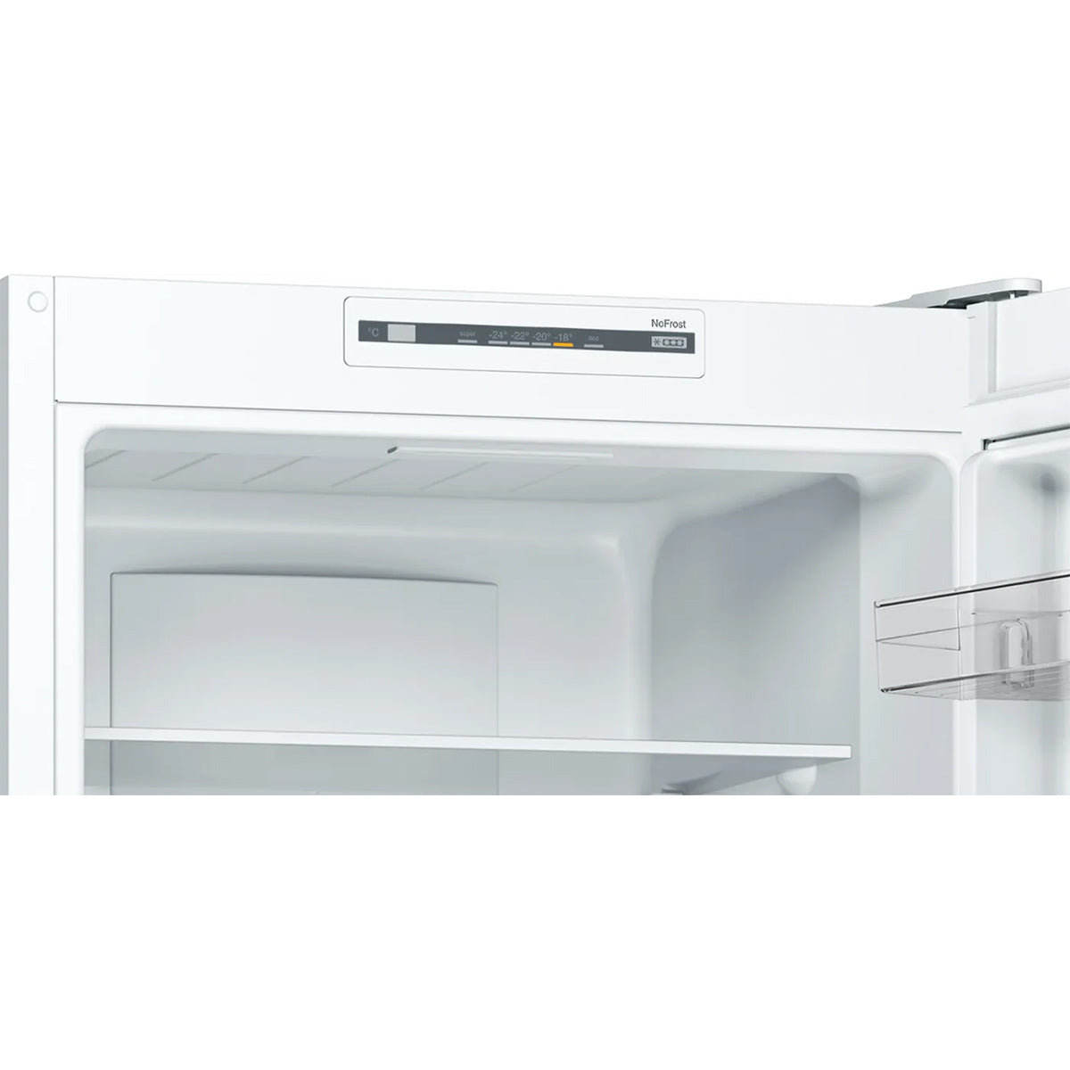 Bosch KGN33NWEBG Series 2 Freestanding Fridge Freezer with Freezer at Bottom, 193/89 Litre, 60cm Wide - White