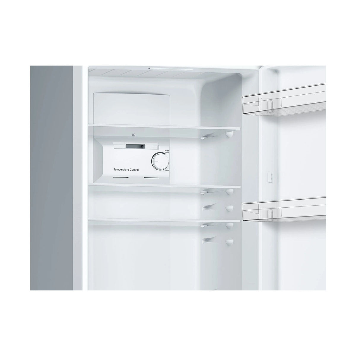 Bosch KGN34NLEAG Series 2 Freestanding Fridge Freezer With Freezer At Bottom, 193/107 Litre, No Frost, 60cm Wide - Stainless Steel Look