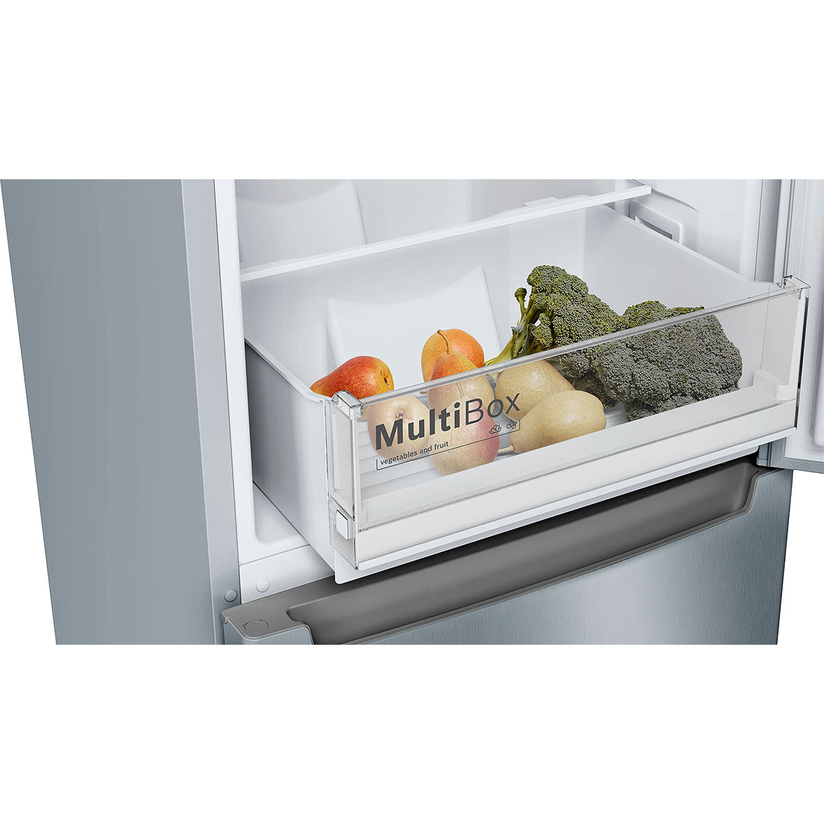 Bosch KGN34NLEAG Series 2 Freestanding Fridge Freezer With Freezer At Bottom, 193/107 Litre, No Frost, 60cm Wide - Stainless Steel Look